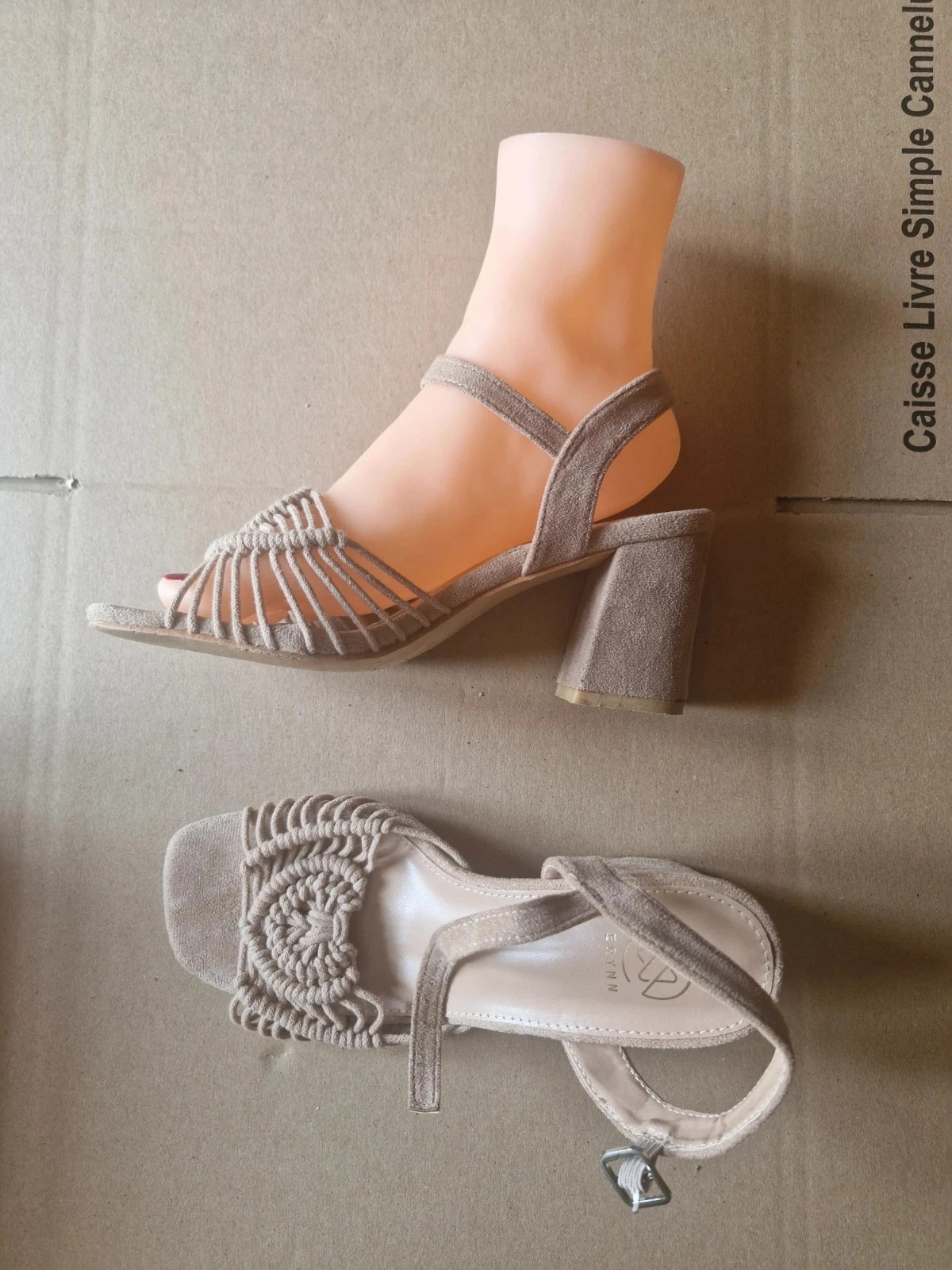 Beige braided suede Erynn heeled sandals – Size 36 – photo 5